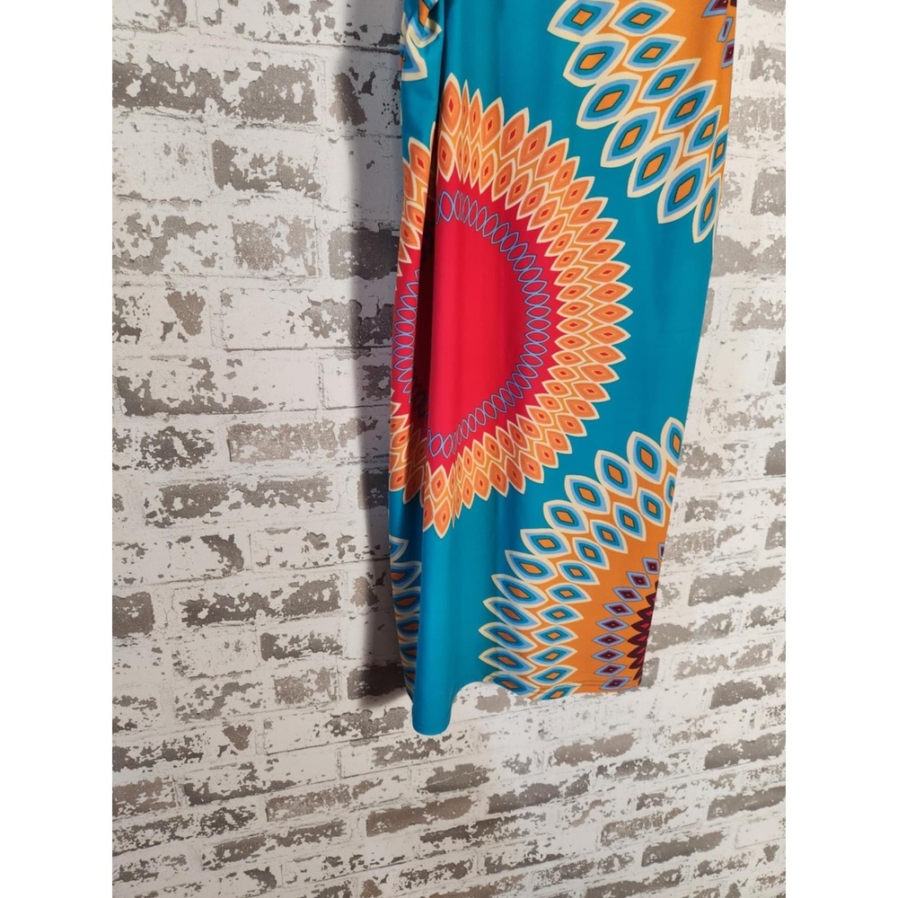 ARYEH Anthropologie Sun Dress Size Large‎ Coloful Stretch Comfy Jersey Boho - Picture 6 of 13